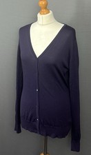 JOHN SMEDLEY CARDIGAN - Fine Knit 100% Merino Wool - Women's Size L Large
