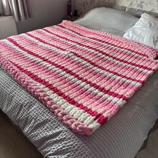 Weighted Blanket handmade/ crochet Extra Large,Pink Mixed Colours 55/70 Inches 