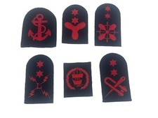 Joblot Royal Navy Red on Black Embroidered Branch Qualification Rank Badges (A)