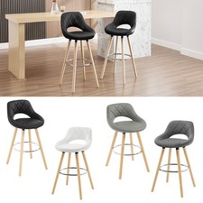 Bar stools faux leather - stools, leather/linen
