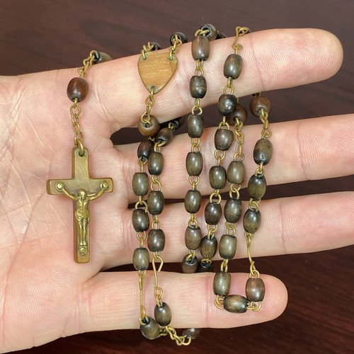 Antique rosary irish brass - rosary,