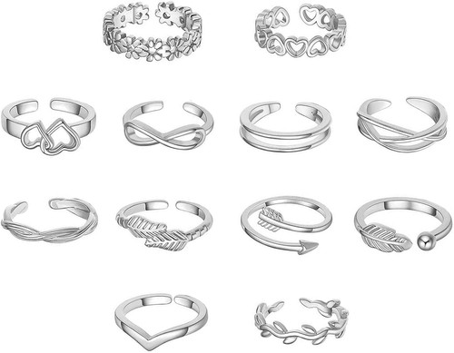12pcs toe rings for women - 12pcs,