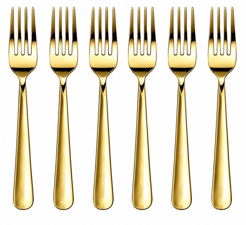 Gold dessert forks set - dessert, of
