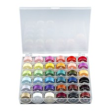 36pcs Colours Sewing Machine Bobbins with Thread Storage Box Craft Bobbin Set