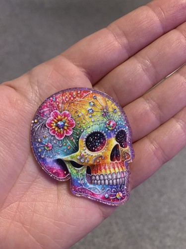 Sugar skull colourful fridge - colourful,