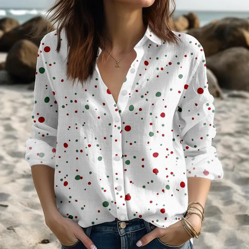 Christmas polka dots blouse - polka,