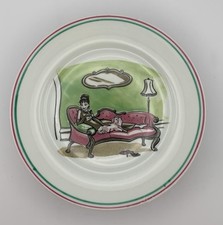 Posh Poochy 6 Cocktail Plates Lady & Poodle Lounging On Sofa W/Original Box 7”