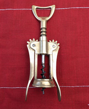 Solid Vintage Brass Double Armed Corkscrew Christmas Drinks