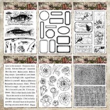 Vintage Flowers Labels Clear