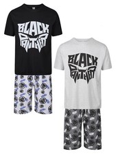Mens Short Pyjamas Character Black Panther Night Lounge Sleep PJ Sets M-2XL New