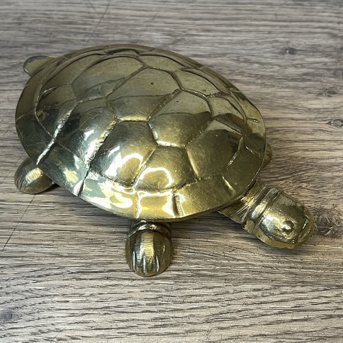 Vintage brass tortoise trinket - vintage,