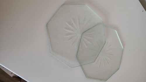 Pair glass table trays - pair,