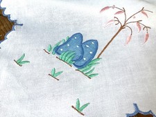 Vintage White Linen Tablecloth