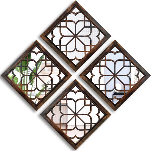 Set mirrors square wall - 4,
