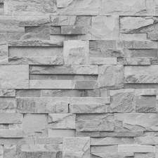 Grey Slate Brick Wallpaper 3D