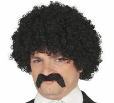80's Scouser Black Afro Wig +