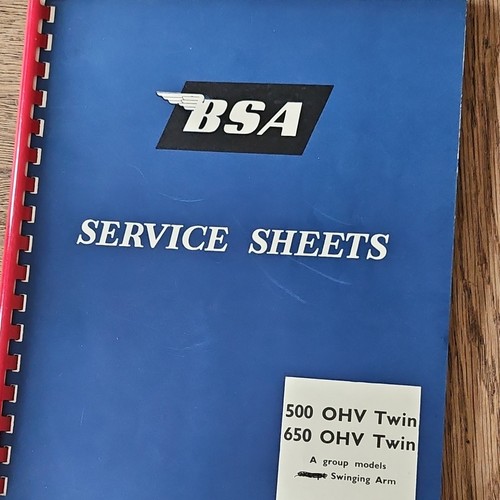 Bsa service sheets models - bsa,