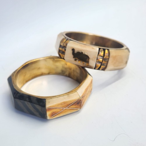 Vintage brass bone - &, horn