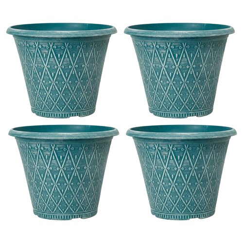 4pc round teal - round,