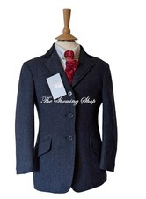 IMMACULATE LADIES SHIRES MALVERN BLUE TWEED SHOWING JACKET SIZE 40 (16)