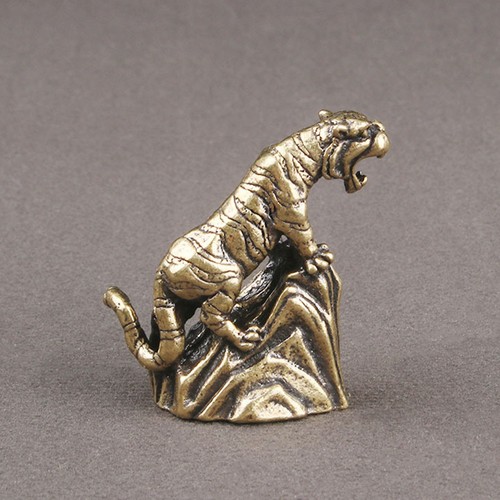 Brass tiger statue - brass,