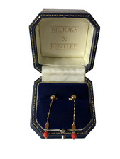 Coral Earrings 9ct Gold Stud