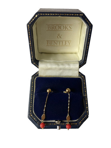 Coral earrings 9ct - 9ct, gold