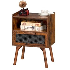 Rattan Nightstand, Boho Side