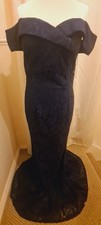 Navy Blue Floor Length Evening