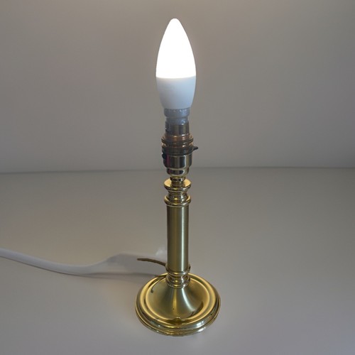 Vtg brass metal lamp base - brass,