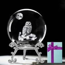 3D Crystal Ball Laser Owl