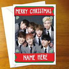 BTS Personalised CHRISTMAS Card - personalized xmas holiday bangtang boys