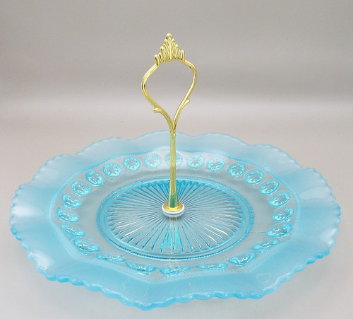 Art deco blue - fluted, glass