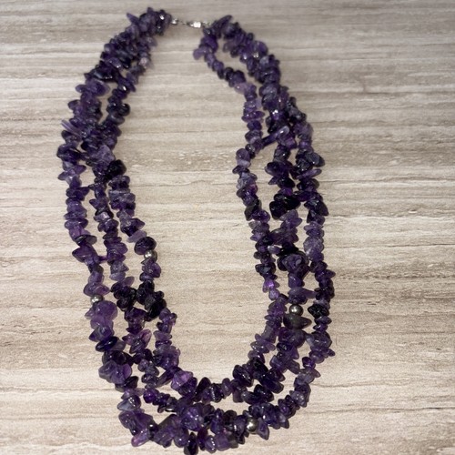 Triple strand amethyst and - triple,