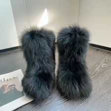 Luxury Real Fox Fur Snow Boots