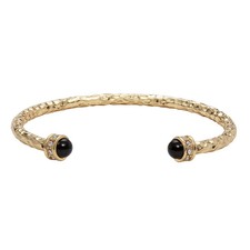 New in Box - Halcyon Days "Hammered Torque Black & Gold" Bangle