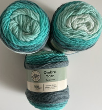 Turquoise ombre yarn cakes 3 x