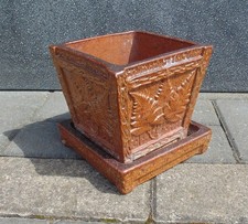 (#1570)  old salt glazed flower plant pot garden (Pick up or post uk only)