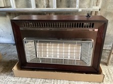 Flavel Misermatic Gas Fire Mahogany Wood Surround   Refurbished. 