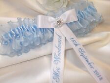 PERSONALISED BLUE BRIDES WEDDING / HEN GARTER HANDMADE