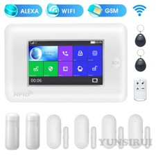Touch Screen GSM&WIFI 433Mhz Smart Home Security SOS Alarm System with Alexa