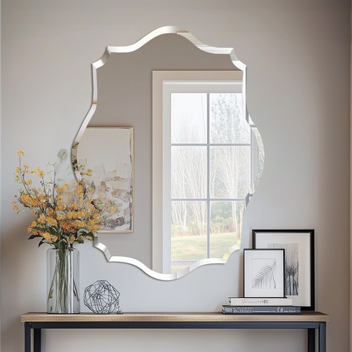 Oblong scalloped wall - scalloped, bathroom