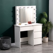 White Wooden Vanity Set with