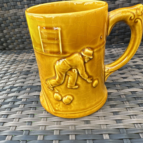 Vintage yellow crackle glaze - vintage, crackle-glaze