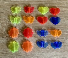 Assorted Plastic Glow Stick Topper Drink Markers Heart Flower Butterfly Neon