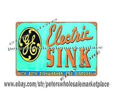GE GENERAL ELECTRIC SINK metal tin sign indoor wall  decorative wall art