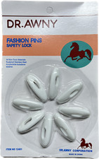 MUSLIM HIJAB SCARF SAFETY CLIP HIJAB  FASHION PINS SNAG FREE WHITE 8 Pcs