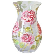 Pink Rose Garden Glass Vase