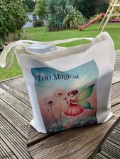 Fairy tote bag, 'too magical' handmade eco-friendly plastic free reusable bag