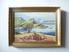 Signed Original Landscape Oil On Canvas Painting In Gold Frame 43cm x 33cm